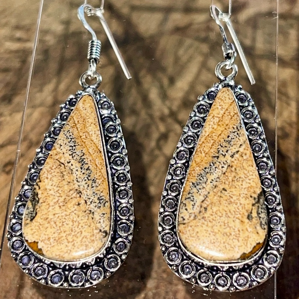 Picture Jasper Earrings 2”